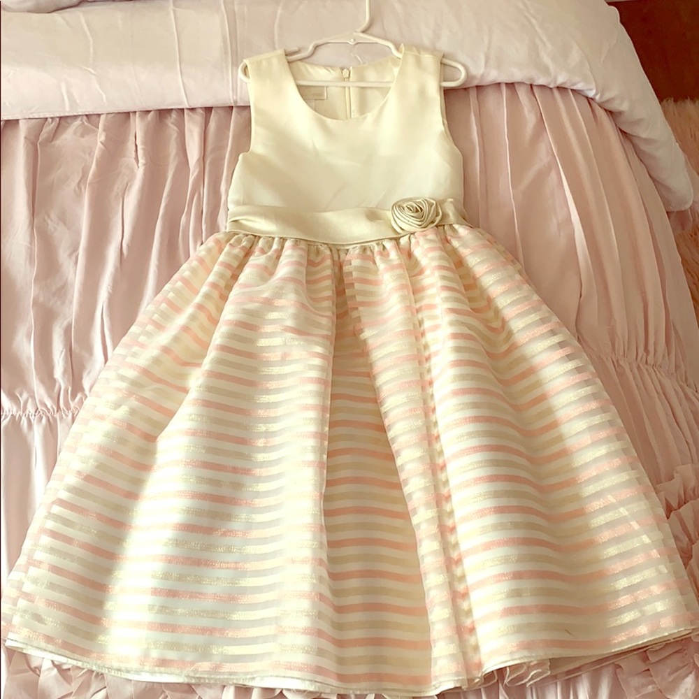 Pink,cream and gold dress